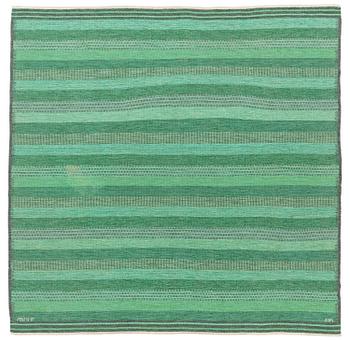 435. Marianne Richter, a carpet, 'Randig i Fasads färger', flat weave, c. 230 x 232 cm, signed AB MMF MR.