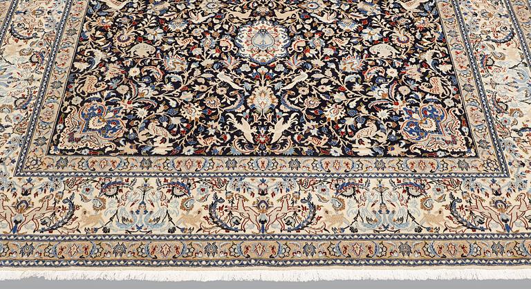 A Nain carpet, part silk, so-called 6 LAA, approx. 324 x 210 cm.