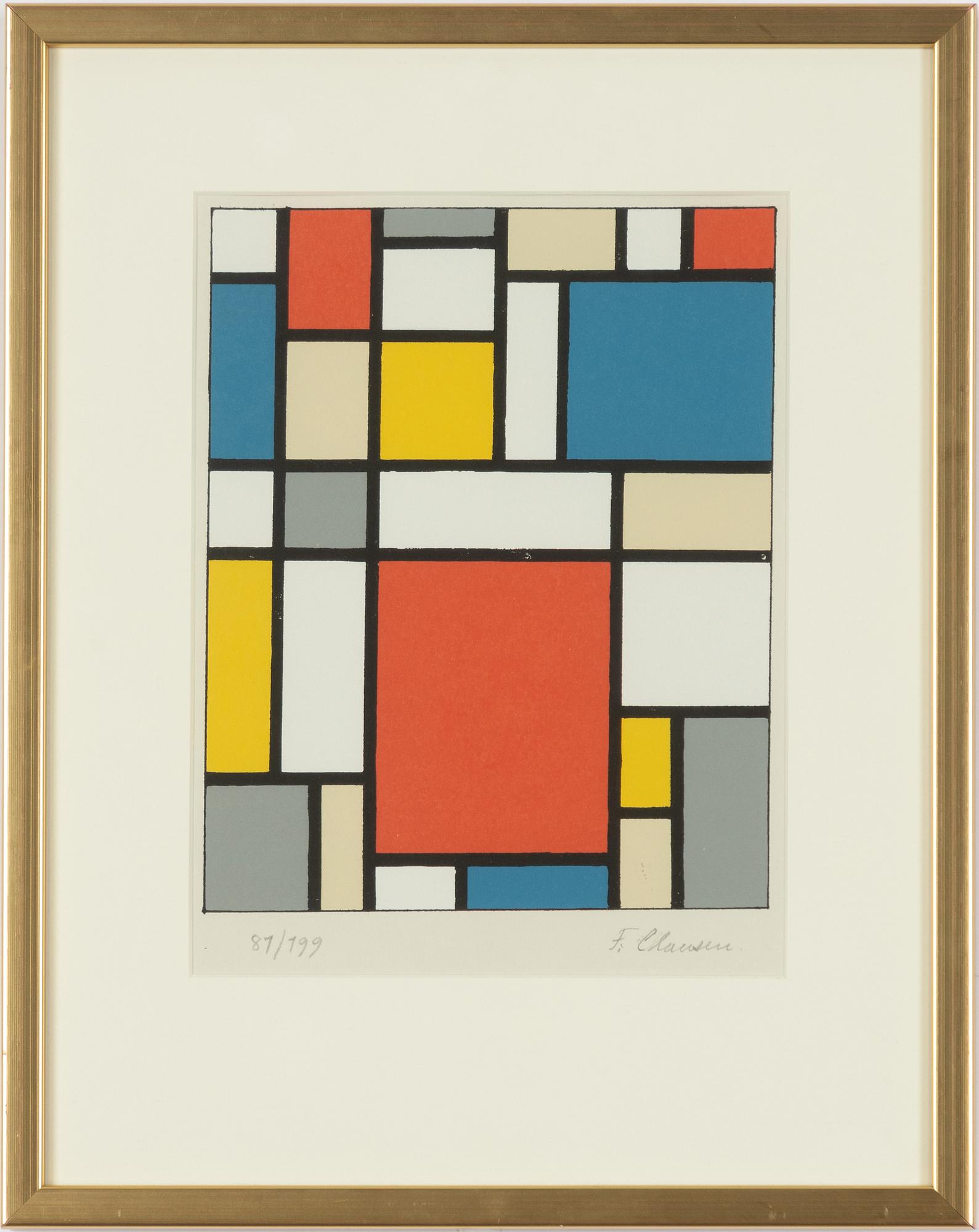 Franciska Clausen,"Composition neoplasticiste (Hommage á Mondrian)".