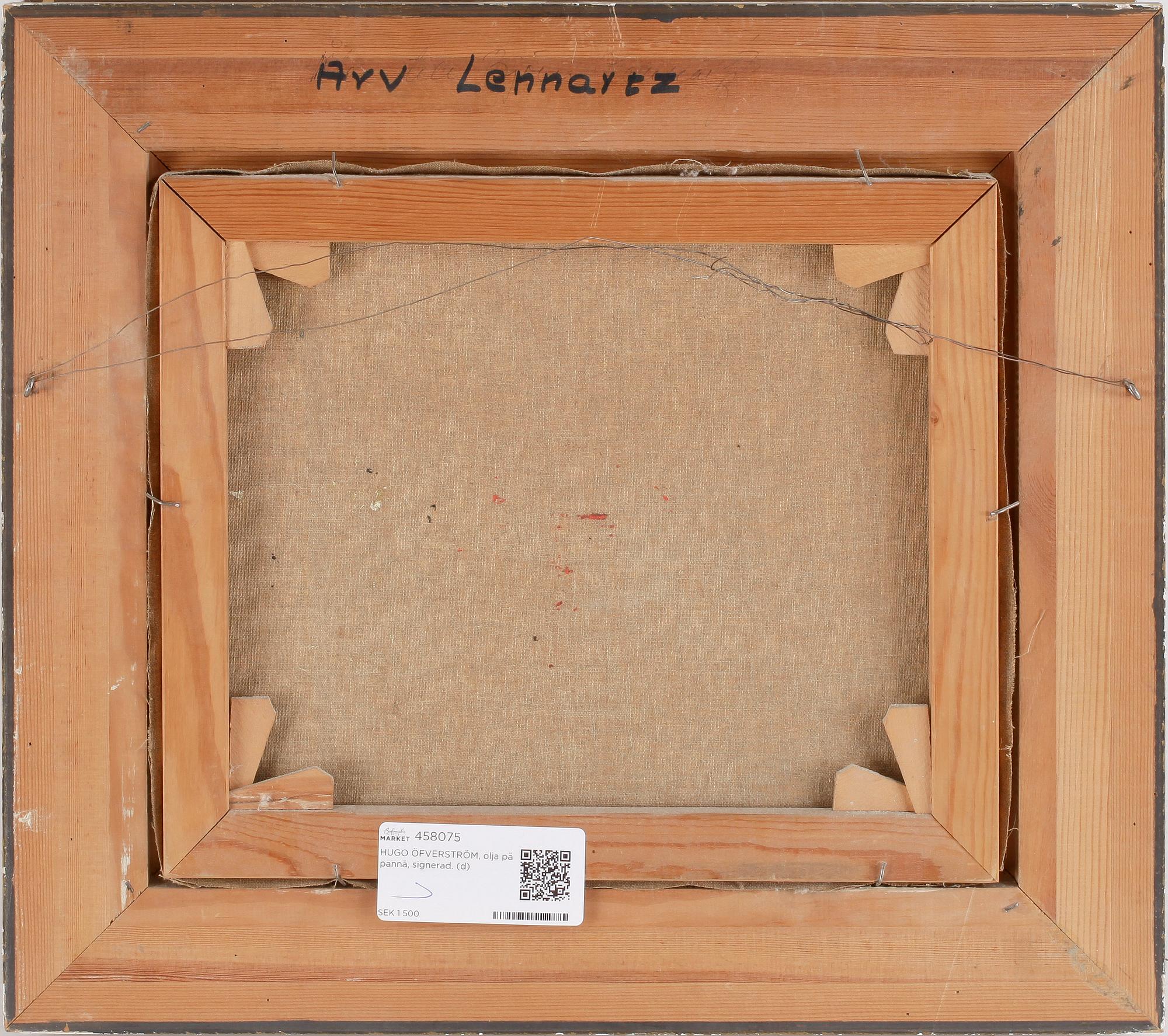 HUGO ÖFVERSTRÖM, olja på pannå, signerad.