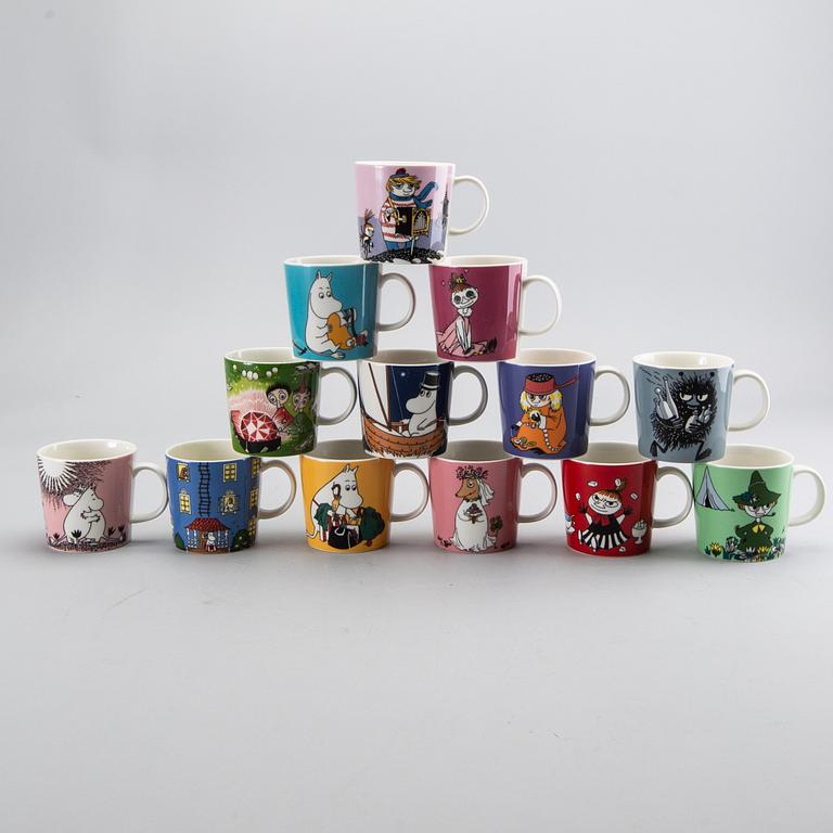 A set of 13 Moomin mugs Arabia 1996-.