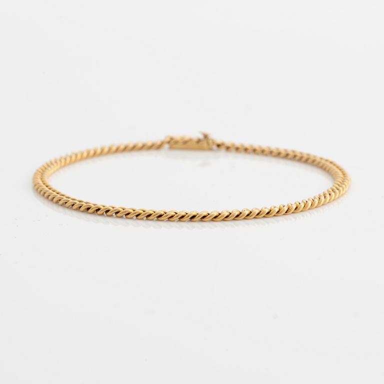 Bracelet, 18K gold, curb link.