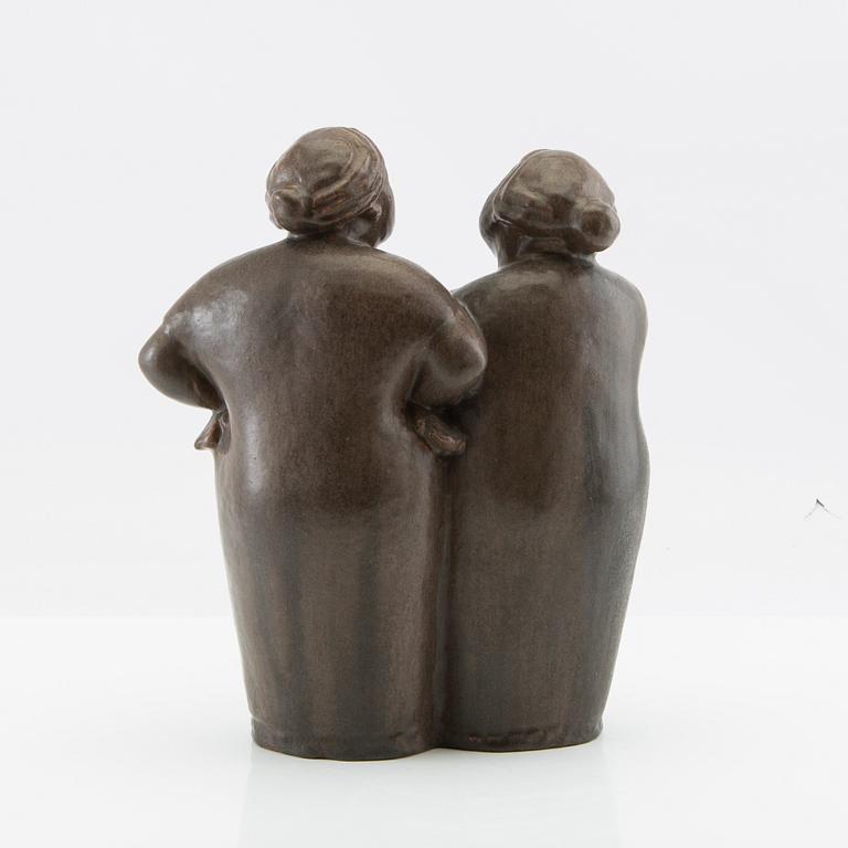 Åke Holm, sculpture, "Gossiping Women" 1940s/50s signed.