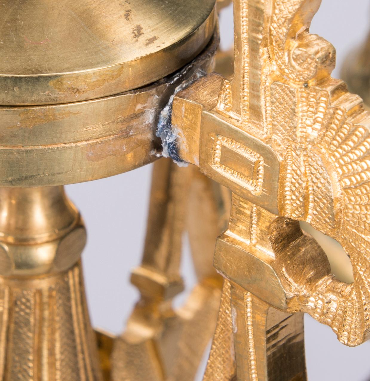 KANDELABER, förgylld brons, Ryssland ca 1870-1880.