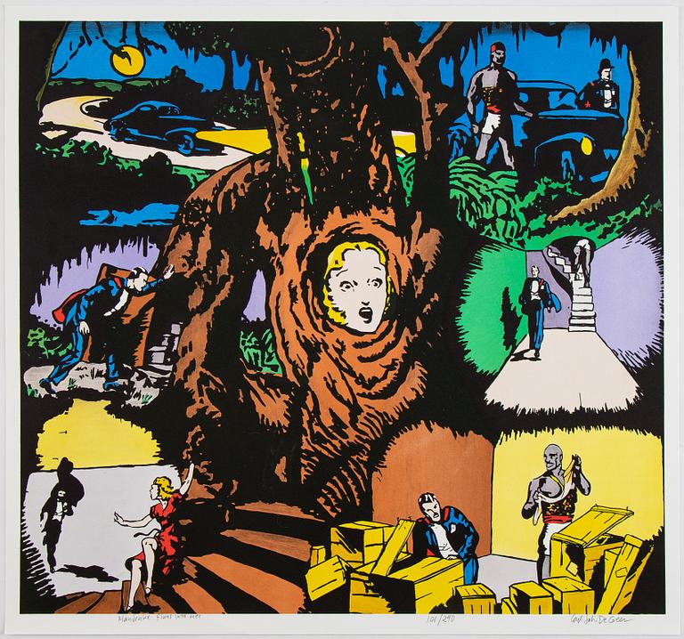 Carl Johan De Geer, lithograph in colours, signed 101/290.