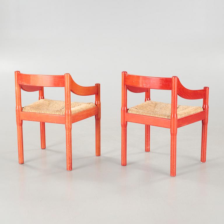 Six "Carimate" chairs, designed by Vico Magistretti for Cassina.