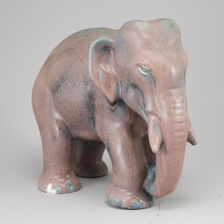 GUNNAR NYLUND, a large stoneware sculpture of an elephant, Rörstrand, Sweden, mid 20th century.