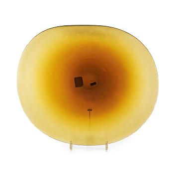 432. A Paolo Venini amber coloured 'Inciso' glass dish, Venini, Murano, Italy 1950's.