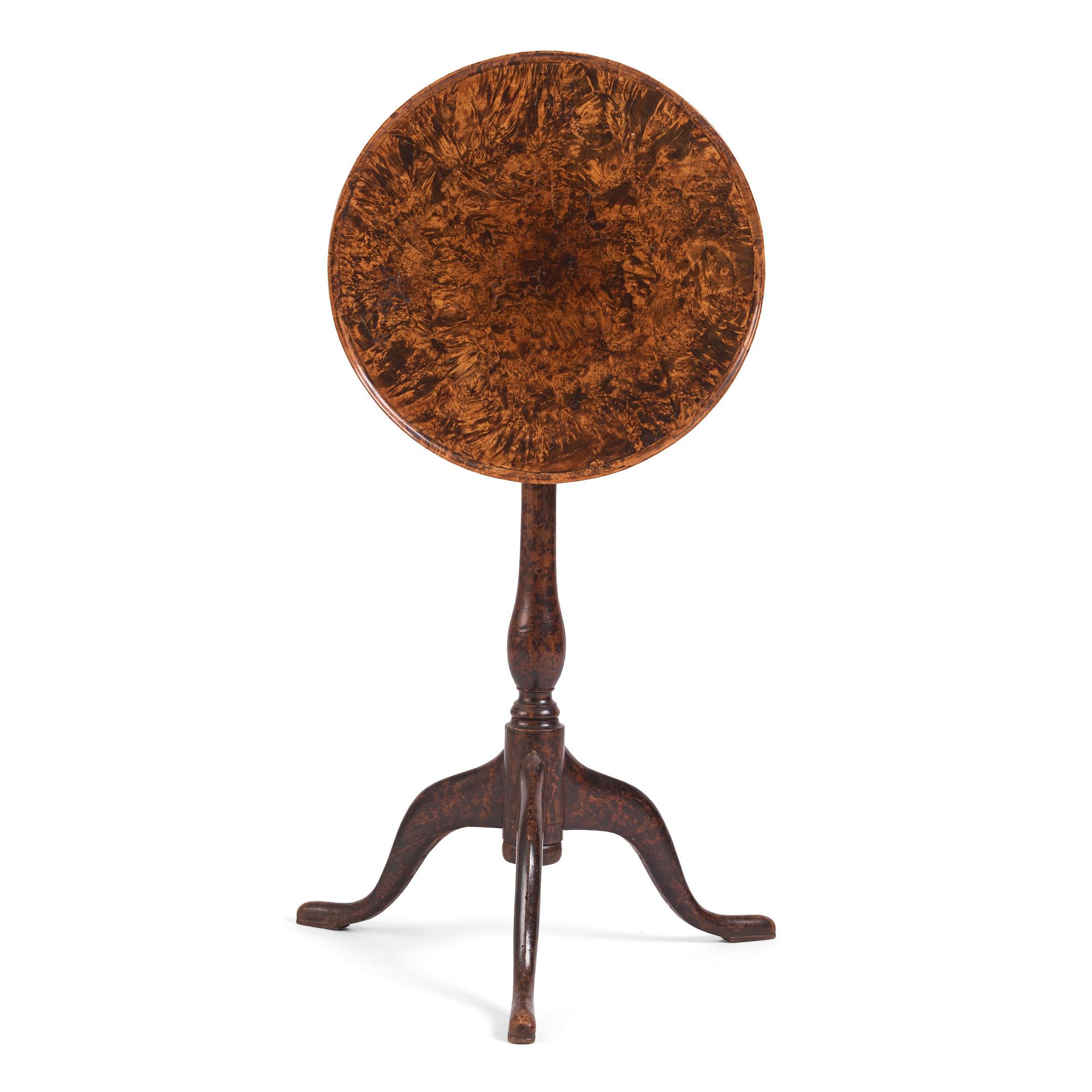 A burr-alder tilt-top table by J. Sjölin (master 1767-1785).