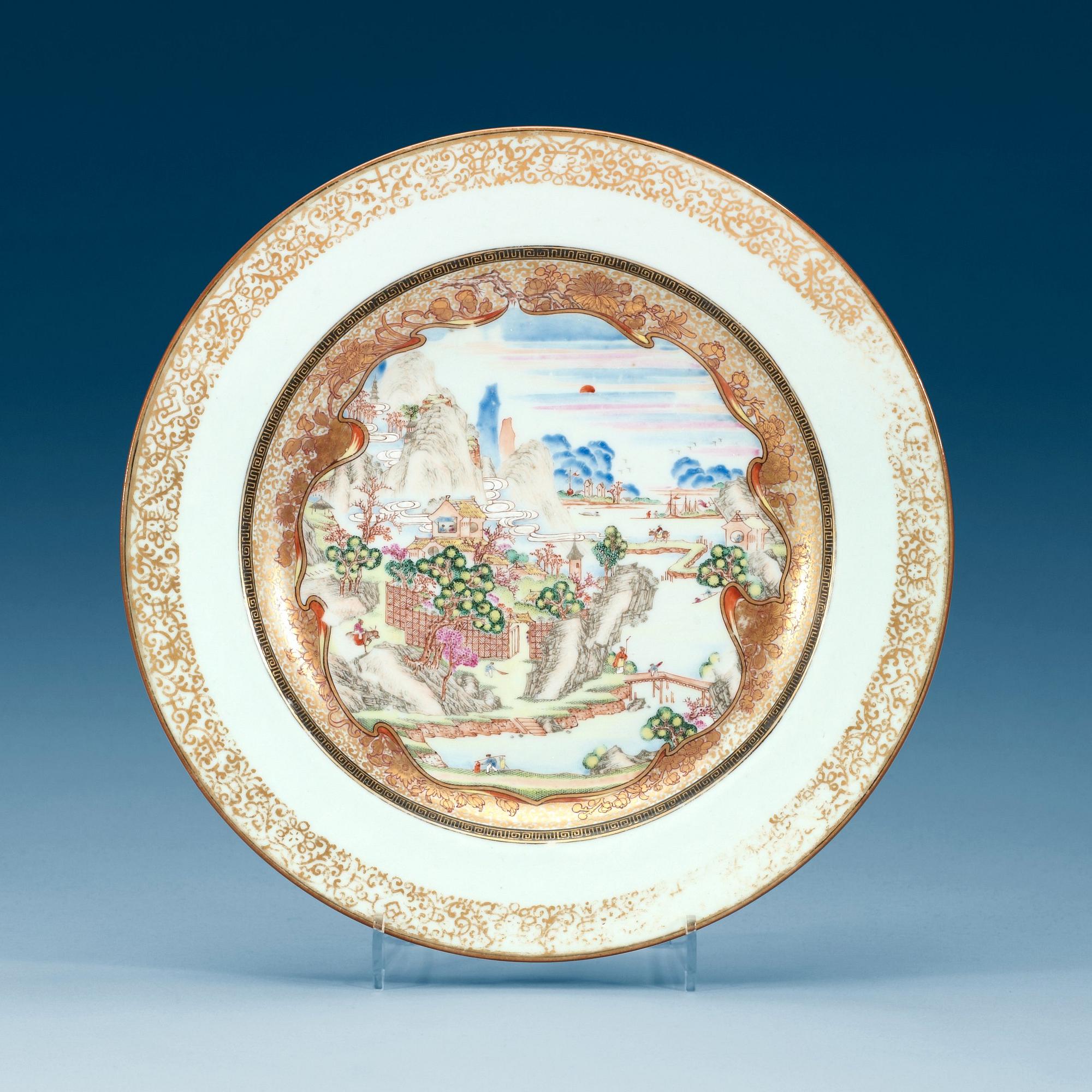 TALLRIK, porslin, Qing dynastin, 1700-talets första hälft.