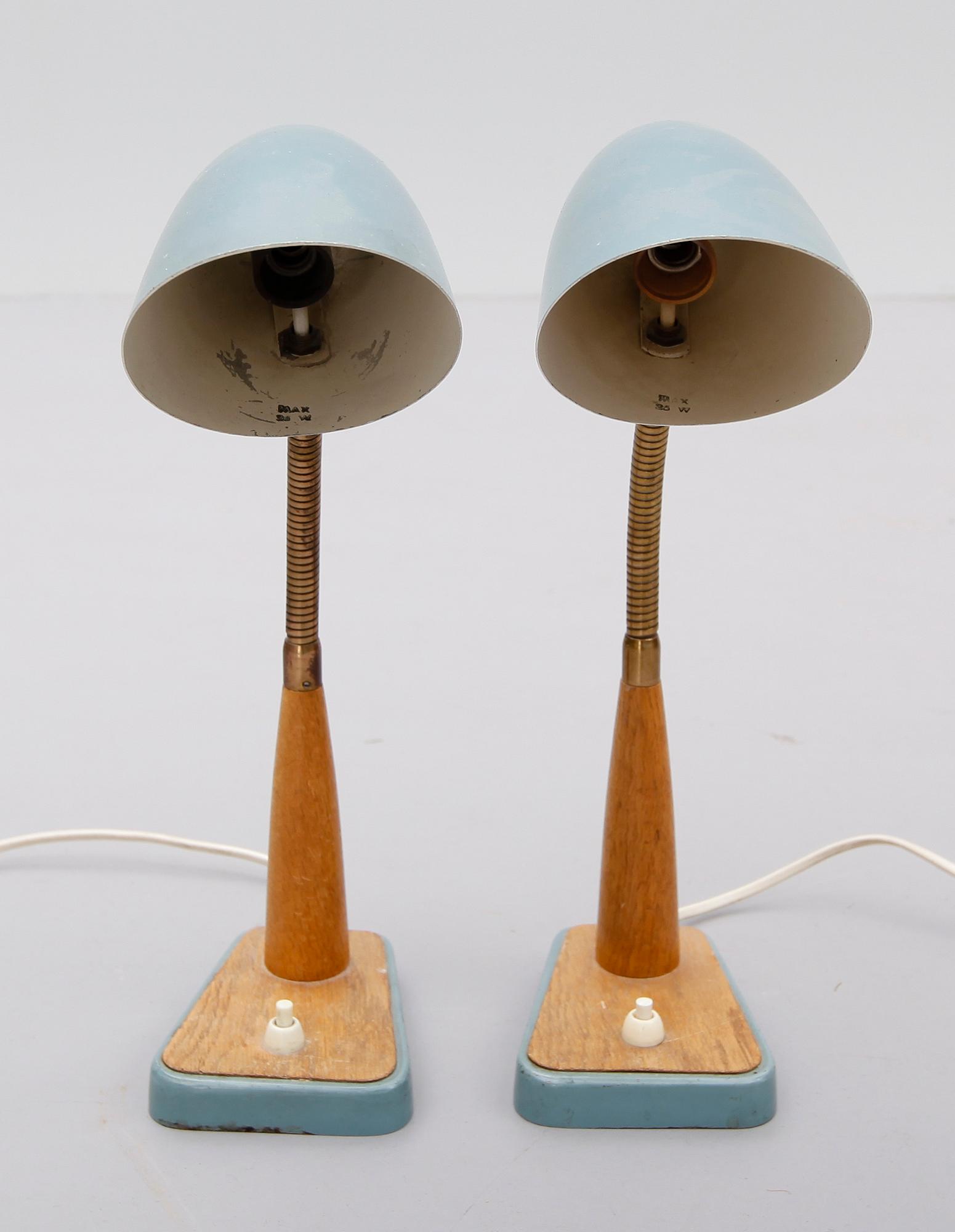 BORDSLAMPOR, 1 par, ÖBA 6108, 1950-tal.