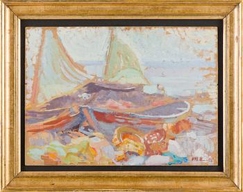 Magnus Enckell, Båtar vid strand.