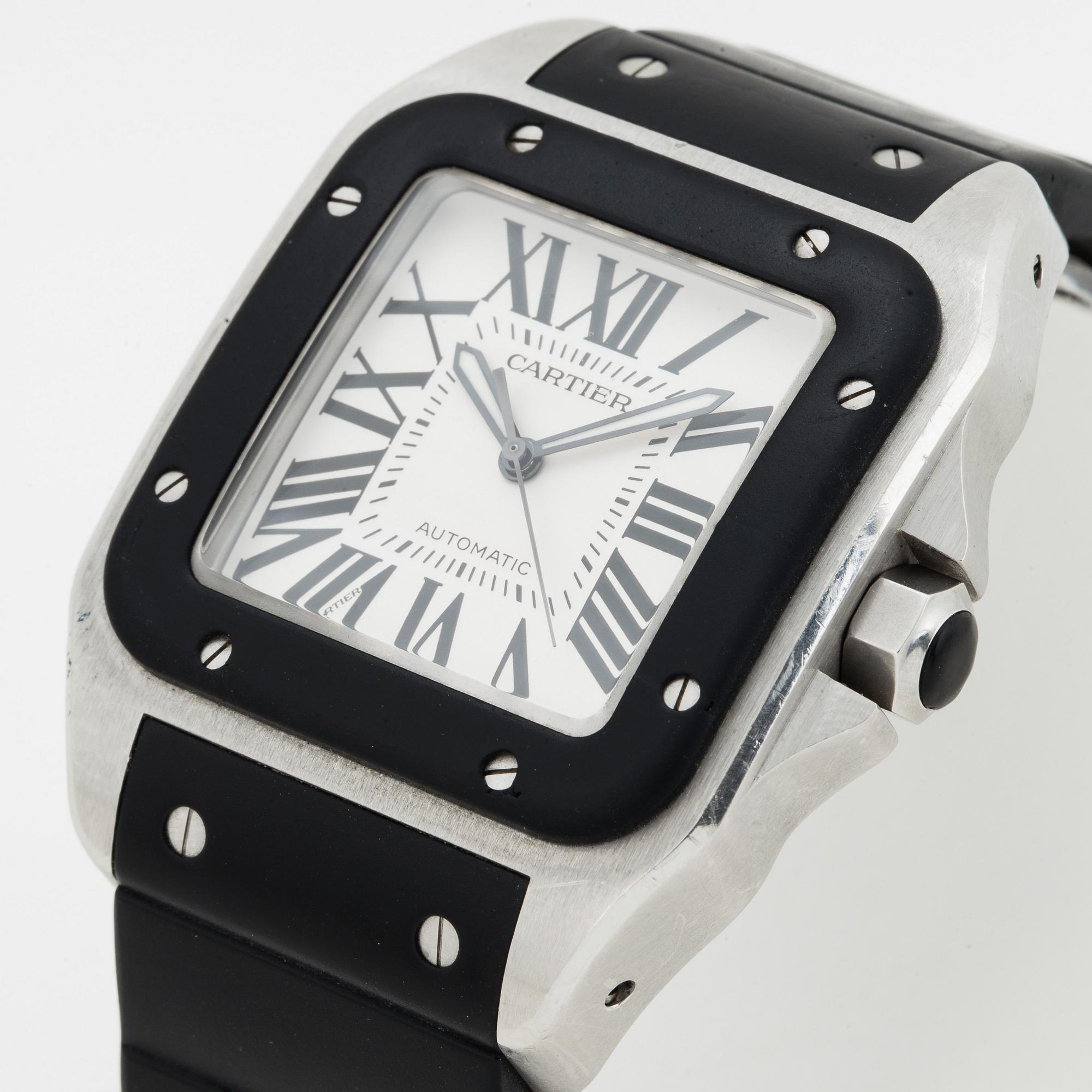 CARTIER, Santos 100, wristwatch, 38 x 38 mm.
