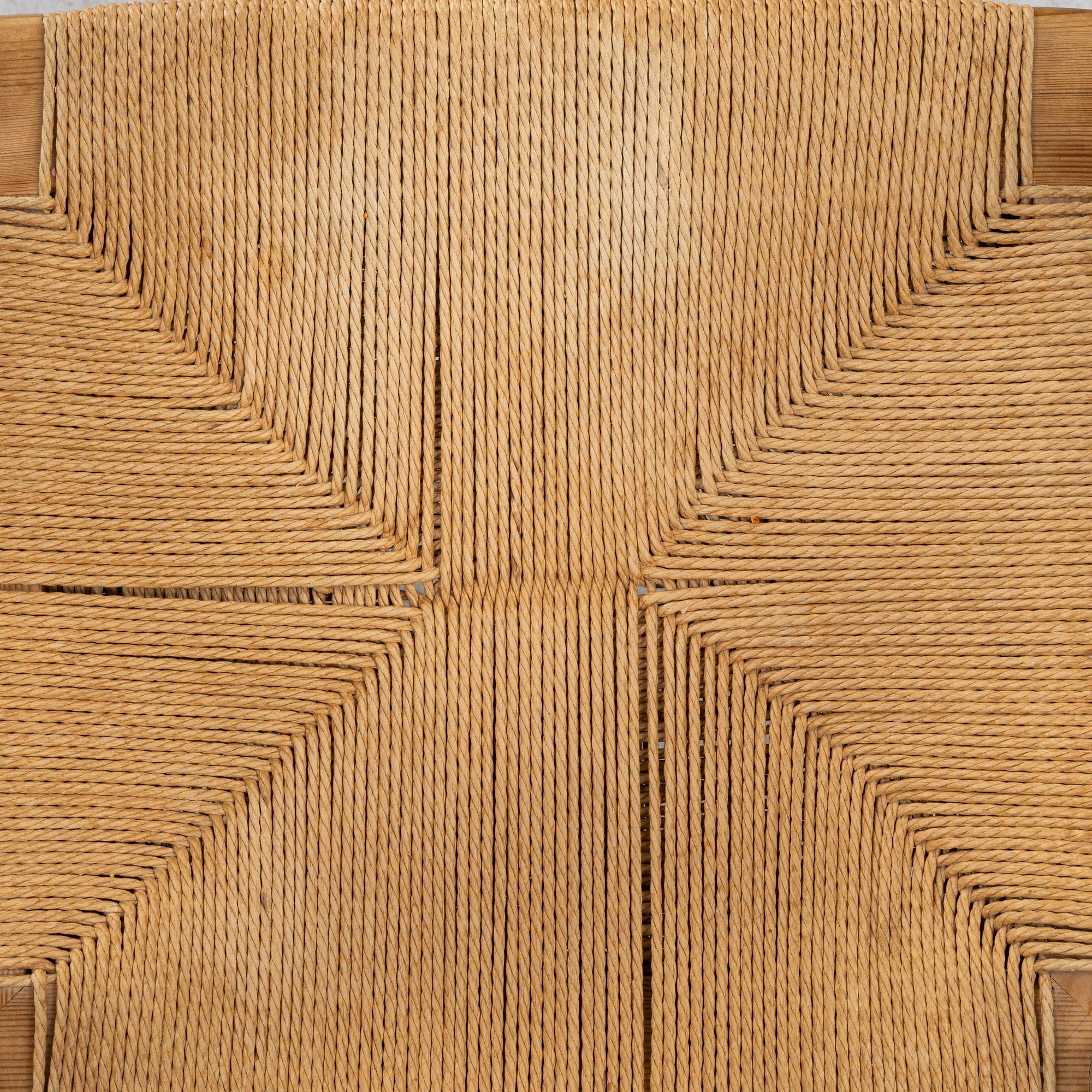Rainer Daumiller, a set of four pine armchairs, Denmark, 1960s/70s.