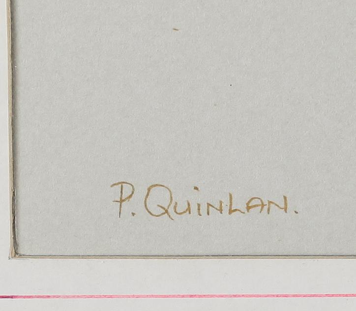OKÄND KONSTNÄR, akvarell, signerad P. Quinlan.