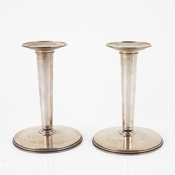 Atelier Borgila, A pair of sterling silver candlesticks from Borgila, Stockholm 1967.
