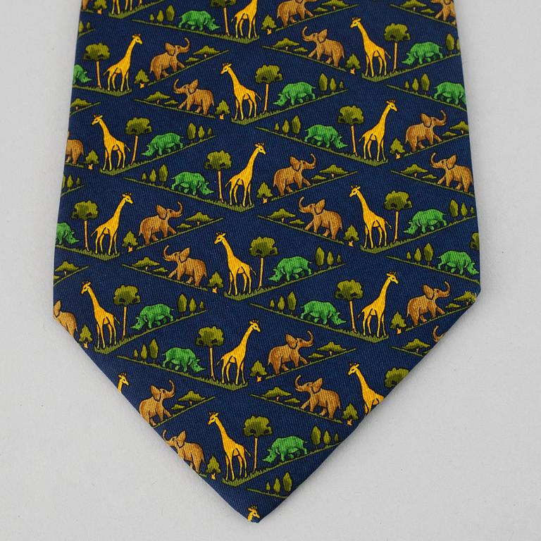 SALVATORE FERRAGAMO, three silk ties.