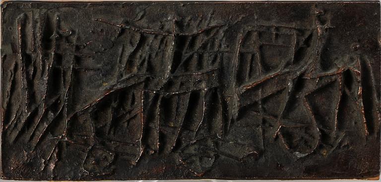 ASMUND ARLE, tillskriven, relief, brons. Numr 24/100.