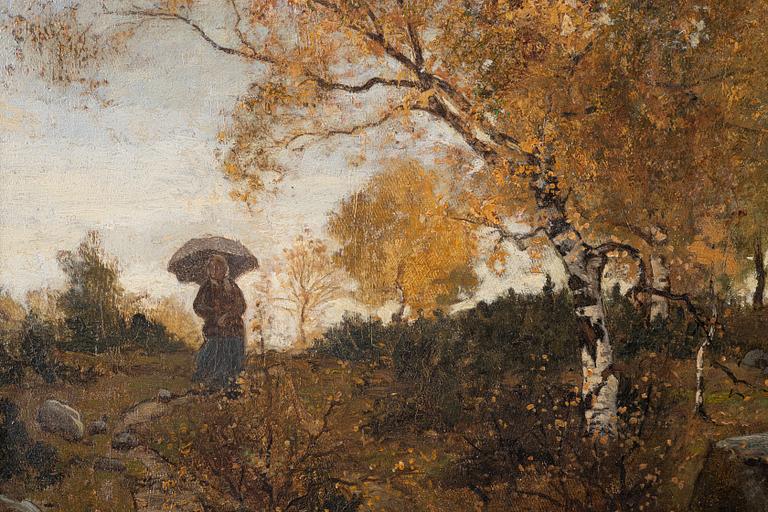 Reinhold Norstedt, Woman in an Autumn Landscape.