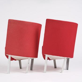 Paolo Pallucco, a pair of easy chairs for Gambe-Pallucco, Italy, 1980s.