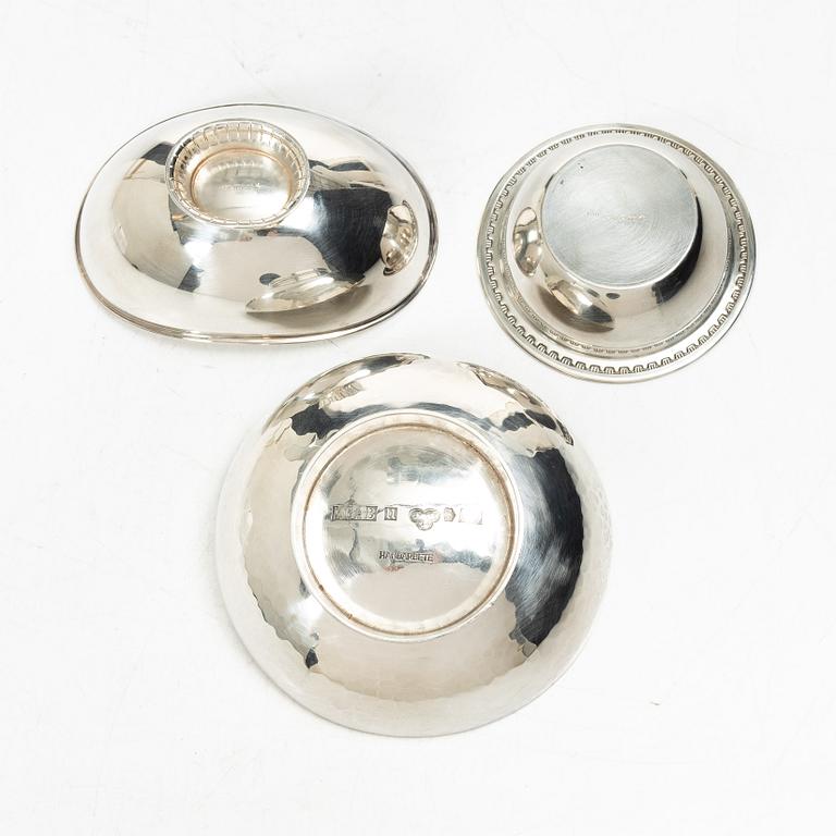 Three silver bowls, mid-20th century.