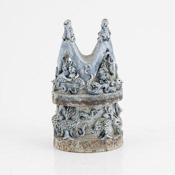 Astrid Anderberg, a stoneware sculpture/candle holder, Sweden, signed.