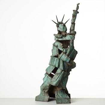 Arman (Armand Pierre Fernandez), FERNANDEZ ARMAN, signed Arman, green patinated bronze.