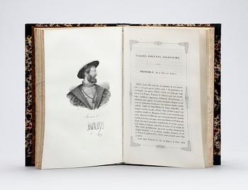 BÖCKER, 3+1, fransk historia, bla "Histoire de France representée par figures...", av Ant. Caillot, Paris 1817-19.