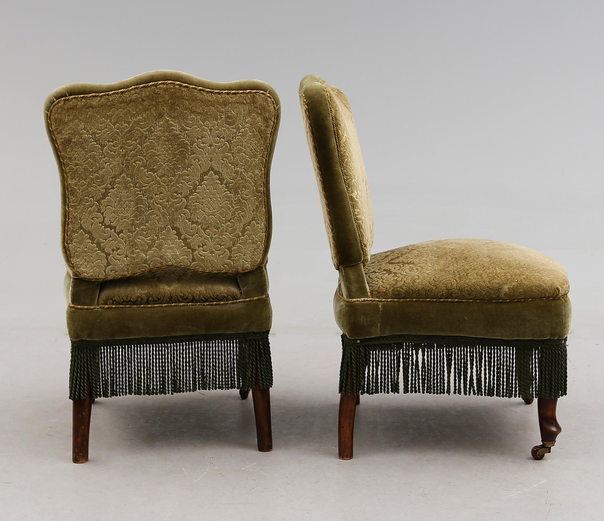 STOLAR, 1 par, tapetserarstil, tidigt 1900-tal.
