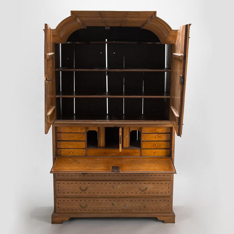 A late Baroque writing cupboard, mid 18th century. Probably Småland, Sweden.