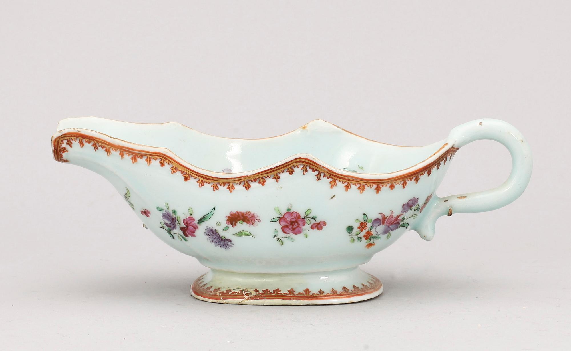 SÅSSNIPA, kompaniporslin. Qing dynastin, Qianlong (1736-95).