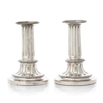 191. A pair of Swedish Gustavian travel candlesticks, mark of Johan Henrik Schvart, Karlskrona 1789.