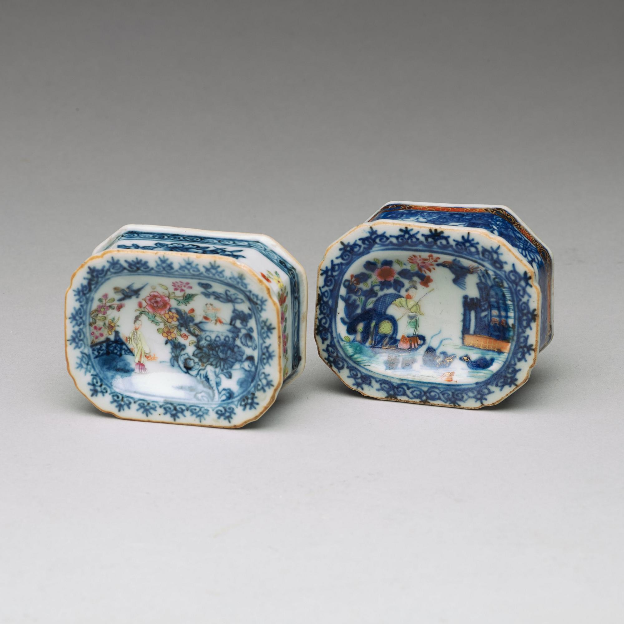 A set of two famille rose salts, Qing dynasty, Qianlong (1736-95).