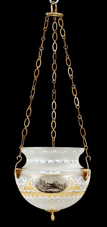 A hanging-lamp in the late gustavian style. 19/20 th century.