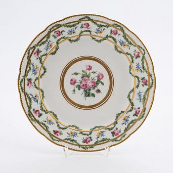 A porcelain plate (assiette unie), probably Sèvres, 1770's.