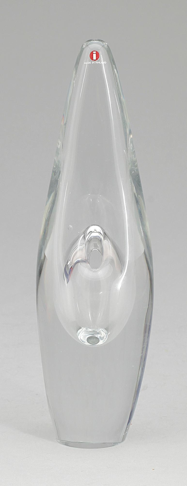 SKULPTUR/VAS, glas. "Orkidé", Timo Sarpaneva, Iittala. Sign o dat 1984.