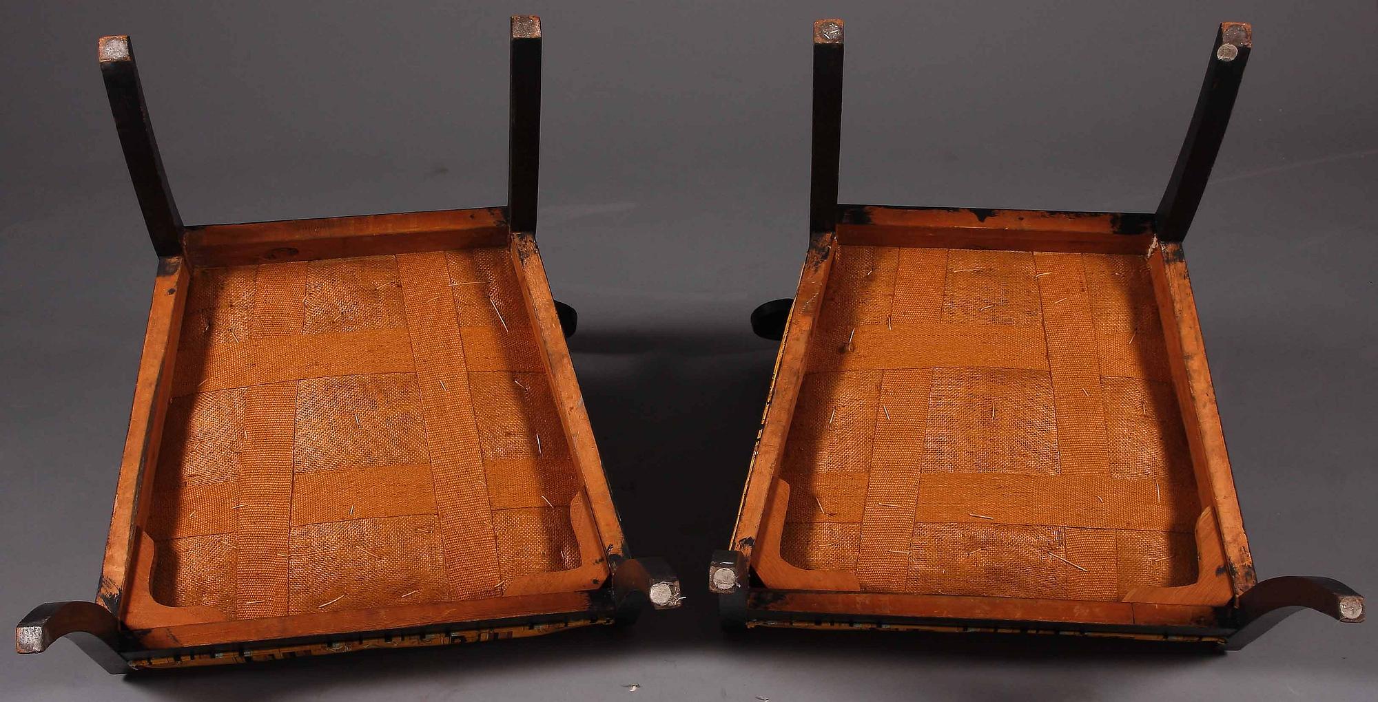 KARMSTOLAR, ett par, Karl Johanstil, tidigt 1900-tal.