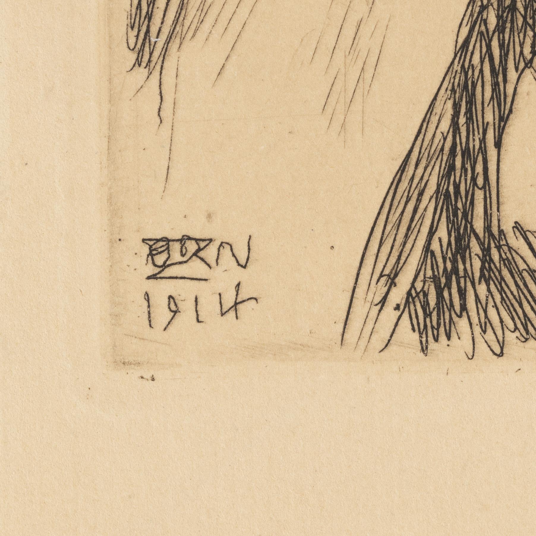 Anders Zorn, etching, 1914, signed in pencil.