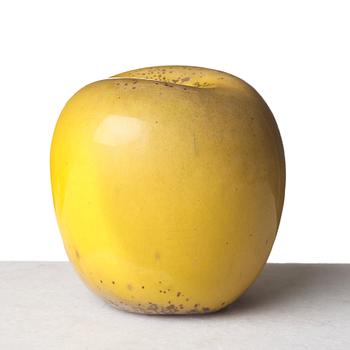 Hans Hedberg, a faience sculpture of an apple, Biot, France.