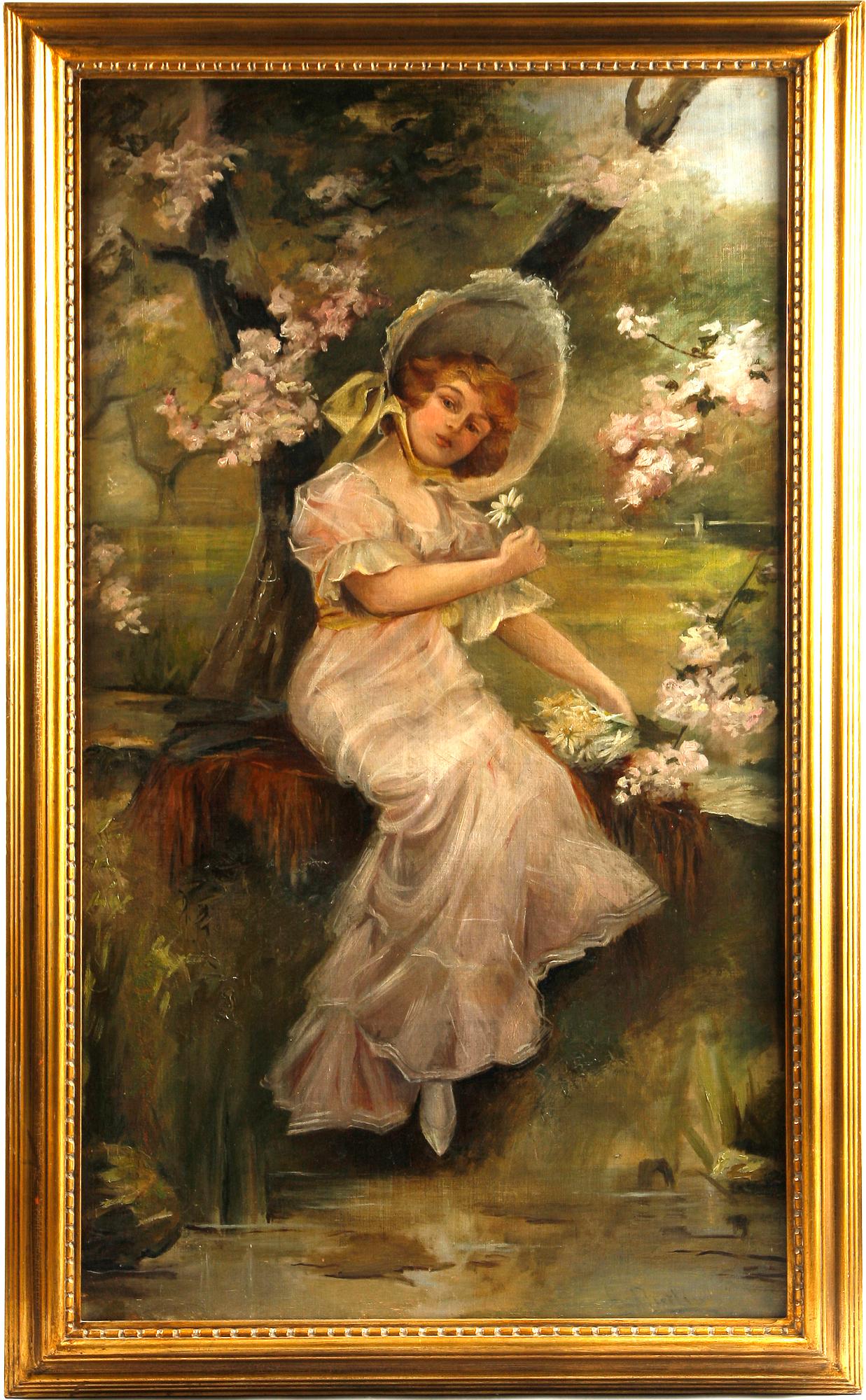 OKÄND KONSTNÄR, olja på uppfodrad duk, England 1800/1900-tal.