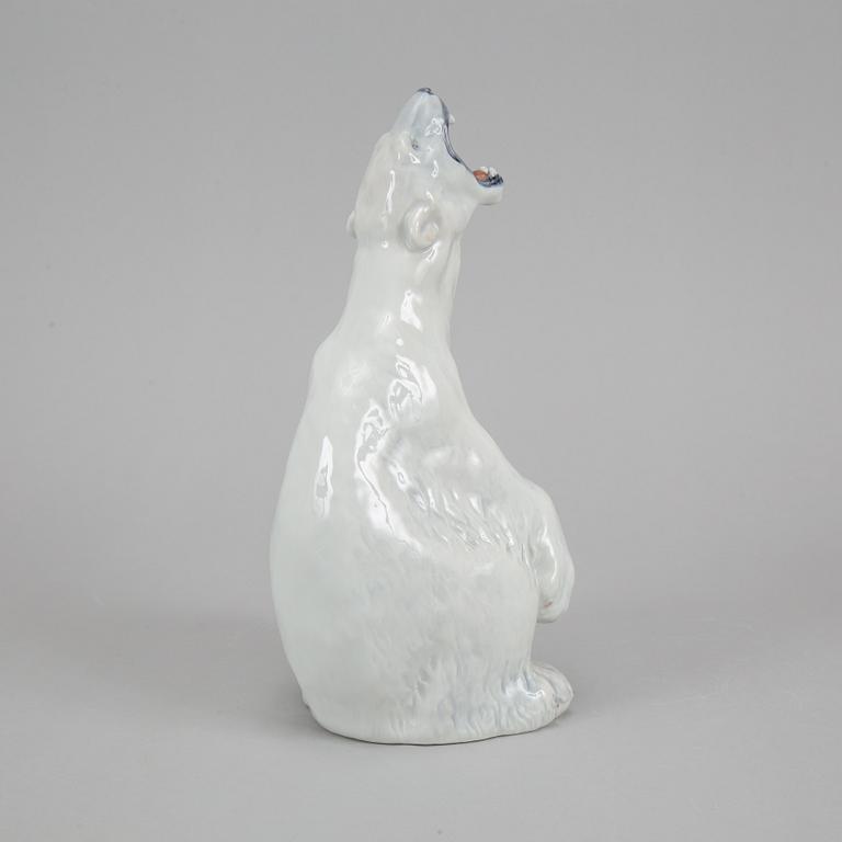 Royal Copenhagen, a 502 porcelain polar bear, Denmark, 1985-91.