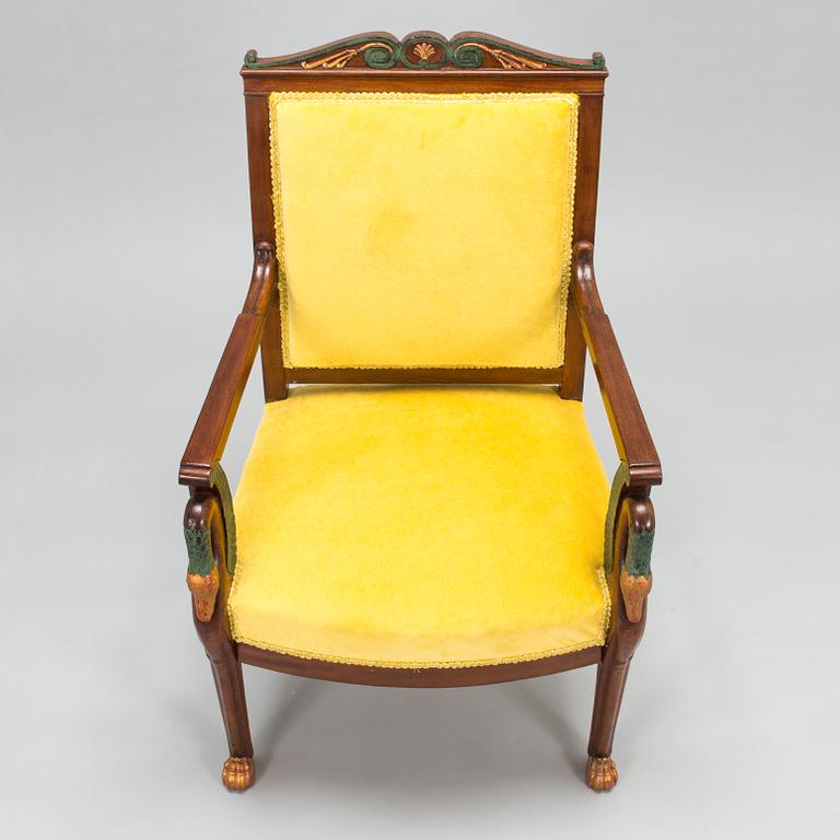 A French, Empire style armchair, around 1820s.