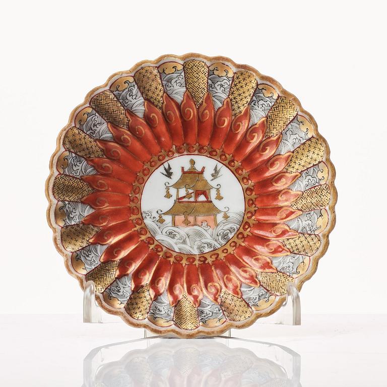 Kanna med lock samt kopp med fat, kompaniporslin. Qingdynastin, Qianlong (1736-95).