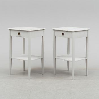 A pair of bedside tables, early 20th century.