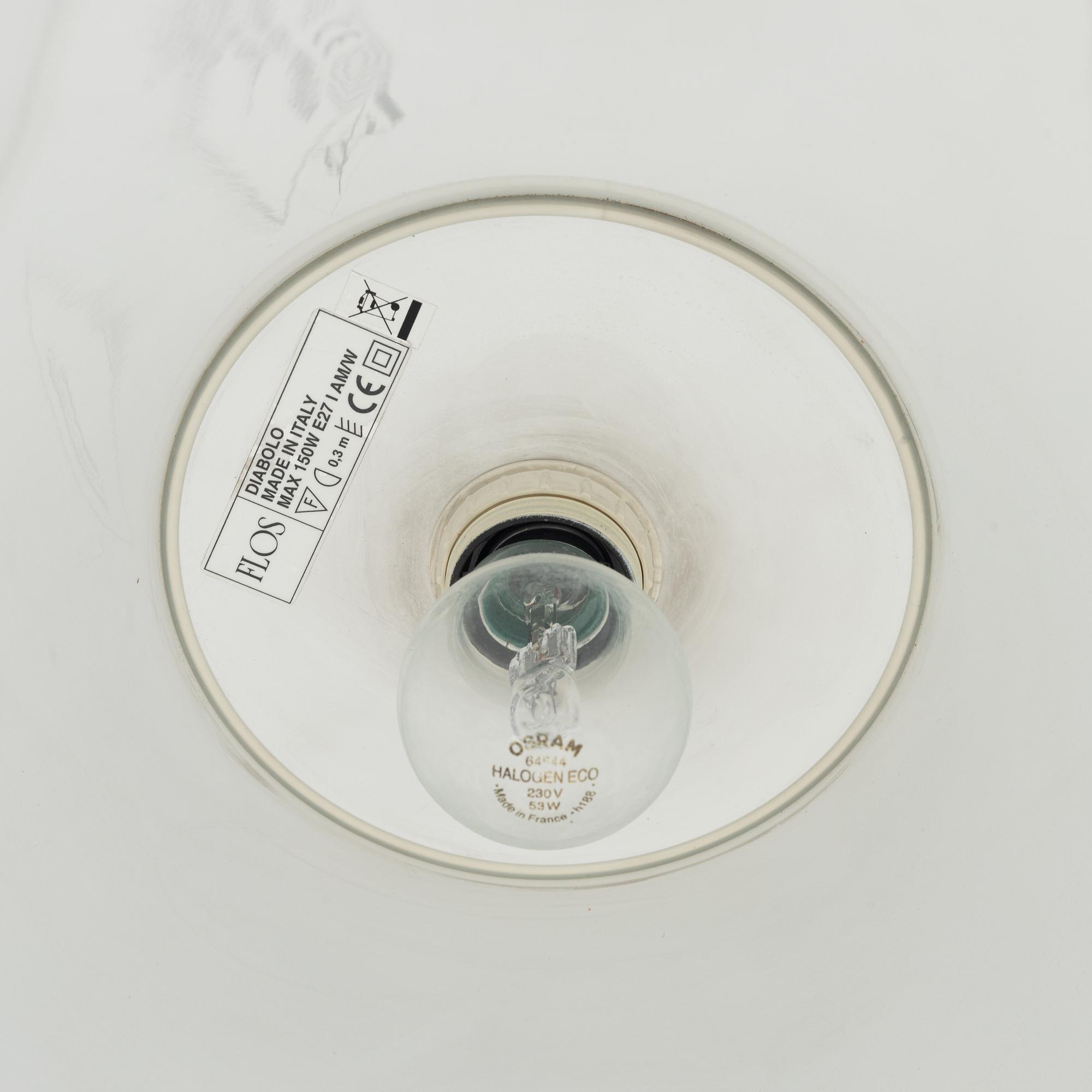 Achille Castiglioni, taklampa, "Diabolo", Flos, Italien.