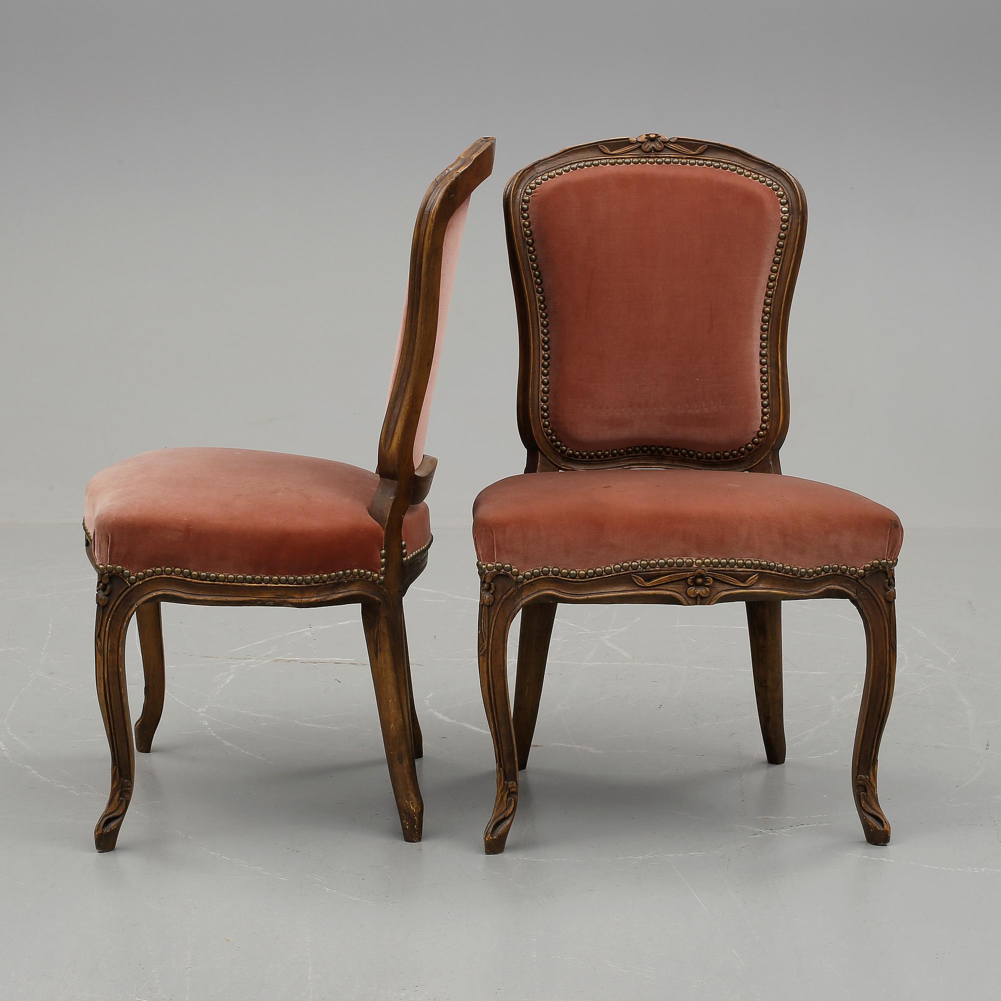 STOLAR, 4 stycken, rokokostil, Frankrike, 1800-tal.