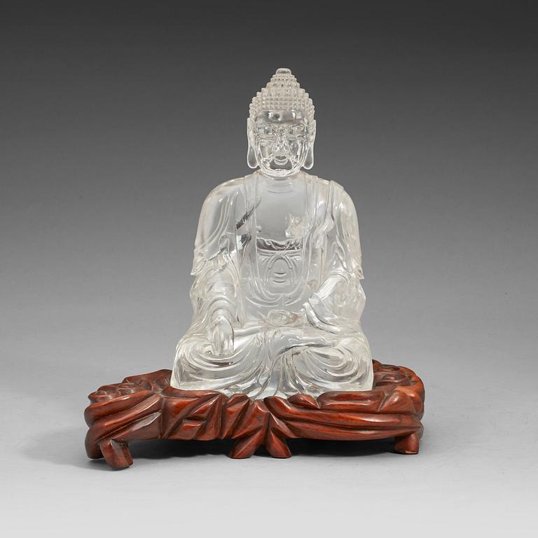 BUDDHA, bergkristall. Qingdynastin (1644-1912).