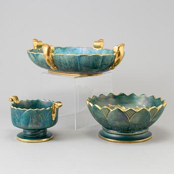 3 bowls by Josef Ekberg for Gustavsberg, 1920´s/30´s.