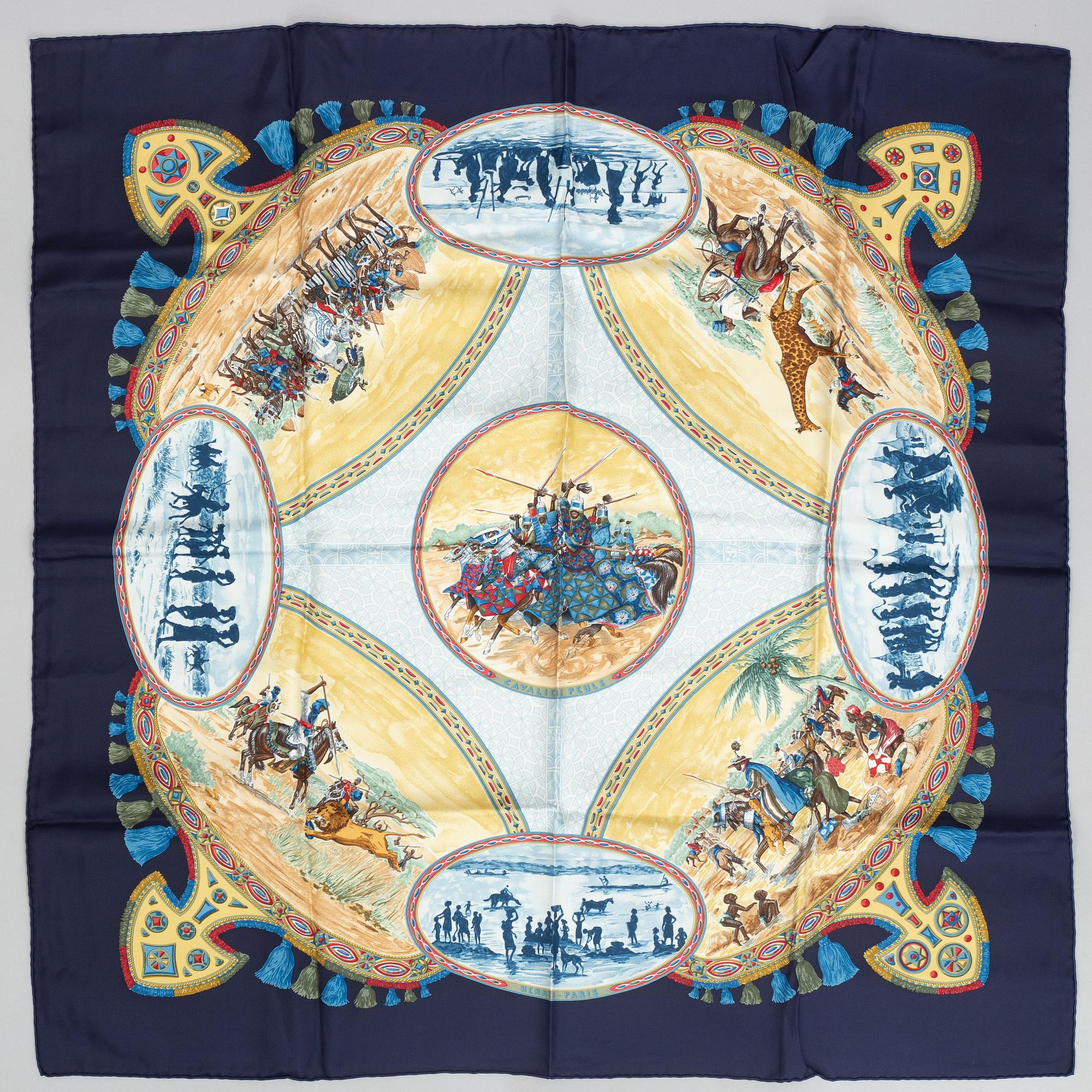 Hermès, scarf, "Peul Horsemen".