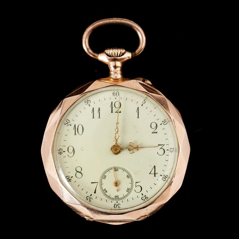 FICKUR, 14 k, guld, tidigt 1900-tal. Total vikt ca 28 g.